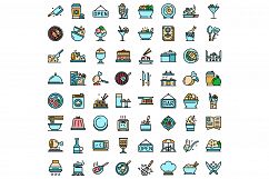 Restaurant icons set vector flat Product Image 1