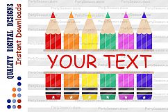 Pencils monogram SVG Pencil Svg Files Teacher monogram svg Product Image 2