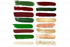 Festive Brush Strokes, Gold Brush Strokes Clip Art Product Image 2