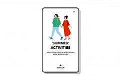 Summer Activities Have Man And Woman Couple Vector Product Image 1