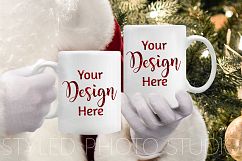Christmas Mugs Mockup with Santa Product Image 1