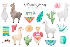 Watercolor Llamas Product Image 2