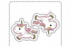 Baby Unicorn Jumping No1 Feltie In The Hoop ITH Grouped Product Image 4