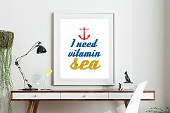 Printable Art Saying I Need Vitami Sea, Wall Art, .PDF, Typo Product Image 2