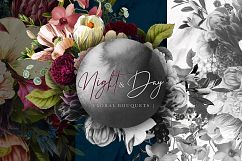 Night and Day Floral Bouquet Graphics Product Image 1