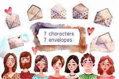 Love Letters - Watercolor Clip Art Set Product Image 3