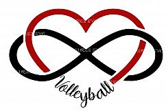 NFINITY HEART VOLLEYBALL FILE SVG,EPS,DXF,PNG,JPG Product Image 1