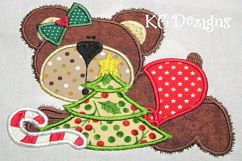 Christmas Baby Bear Machine Applique Embroidery Design Product Image 1