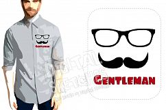 Gentleman Mustache Machine Embroidery Design 3 Sizes Product Image 1