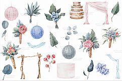 Pastel wedding watercolor clipart Product Image 6