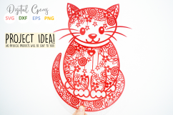 Cat paper cut SVG / DXF / EPS files Product Image 3