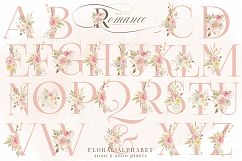 Rose Gold Romance Watercolor Flowers Product Image 4