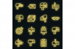 Mailbox icons set vector neon Product Image 1