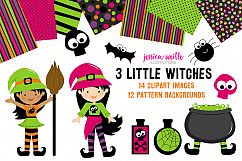 3 Little Witches Halloween Clipart Graphics Collection Product Image 1