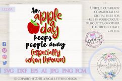 NEW! An Apple A Day Keeps People Away SVG Cut File LL255A Product Image 1