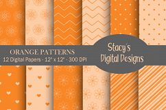 Orange Patterns - 12 Digital Papers Product Image 1