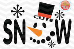 Snowman face svg - Snow Cute SVG - Christmas SVG - Snow SVG Product Image 1