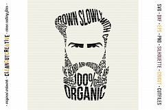 Funny HIPSTER BEARD word art - SVG DXF EPS PNG - Cricut &amp; Silhouette  Product Image 2