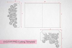 tri fold wedding invitation, svg dxf laser cut template Product Image 3