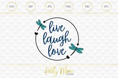 Live Laugh Love Dragonfly SVG File Product Image 1