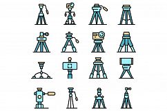 Tripod icons set vector flat Product Image 1