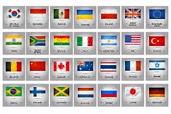 Polygonal flags vector set. Product Image 4