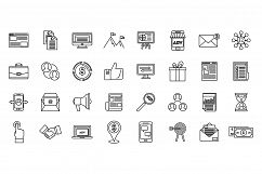 Affiliate marketing campaign icons set, outline style Product Image 1