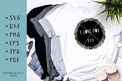 I Love You Wreath - SVG EPS DXF PNG PDF JPG Cutting File Product Image 2
