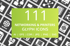 111 Networking &amp; Printers Glyph Inverted Icons Product Image 1