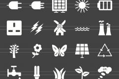 100 Energy Glyph Inverted Icons Product Image 2