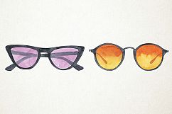 Watercolor Glasses Clipart, Watercolor Sunglasses Clipart Product Image 4