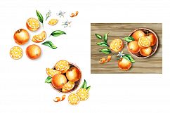 Natural Orange juice. Watercolor Product Image 7
