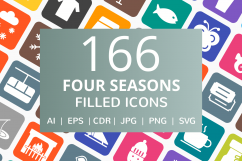 166 Four Seasons Filled Round Corner Icons Product Image 1