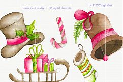 watercolor christmas clipart holiday Product Image 3