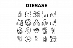 Disease Health Problem Collection Icons Set Vector Product Image 1