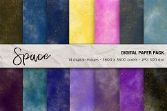 Space Digital Paper, Glitter Digital Paper, Galaxy Paper Product Image 1