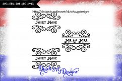 3 Swirly split border cutting files, split monogram svg Product Image 1