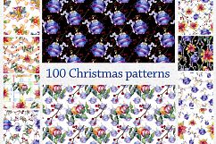 100 patterns of christmas JPG watercolor set Product Image 11