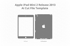 Apple iPad Mini 2 Vinyl Skin Vector Cut File Template 2013 Product Image 1