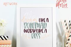 Dream Like a Bohemian Work Like A Boss SVG, Inspiration PNG  Product Image 2