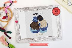 Blonde and brunette Cross Stitch pattern PDF Blondie brownie Product Image 1