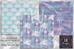 Winter Flowers Digital Papers, Winter Backgrounds Product Image 2