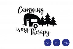 Camping is my Therapy SVG, DXF, PNG Cut Files  Product Image 2