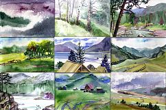 Watercolor Mountain Landscapes Product Image 2