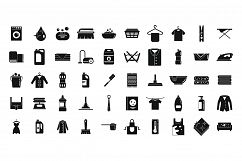 Dry cleaning icons set, simple style Product Image 1