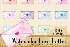 100 Watercolor Love Wedding Letter Envelope Clip Arts Product Image 1