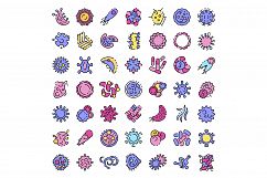 Bacteria icons vector flat Product Image 1