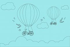 bicycle air balloons illustration Product Image 1