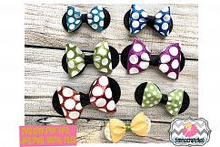 5 Sizes Pinch Circle Hair Bow, Polka Dot Bow Template Product Image 1
