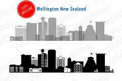 Wellington City Vector, SVG, New Zealand Vector Skyline Product Image 1